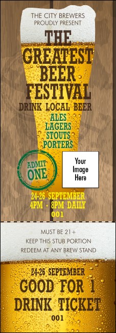 Beer Festival Event Ticket Product Front