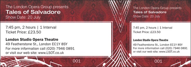 Opera General Admission Ticket (red) Product Front