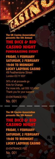 Casino Night Event Ticket