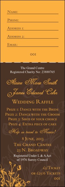 Wedding Classic Raffle Ticket