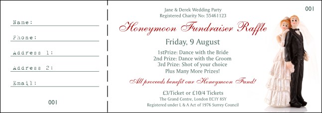 Vintage Bride and Groom Raffle Ticket