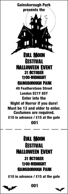 Halloween General Admission Ticket 002 Product Front