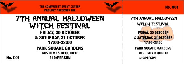 Halloween General Admission Ticket 001 Product Front