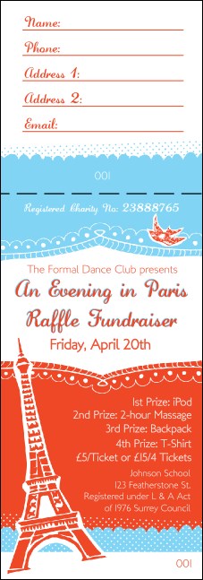 Whimsical Paris Raffle Ticket