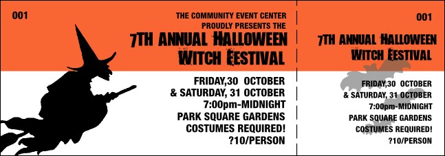 Halloween Witch General Admission Ticket 001