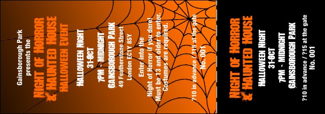 Halloween Spider Web General Admission Ticket 001 Product Front