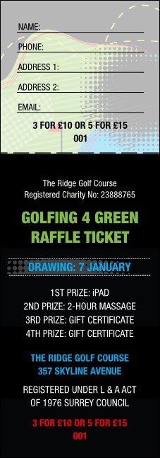 Golf Water Hazard Raffle Ticket