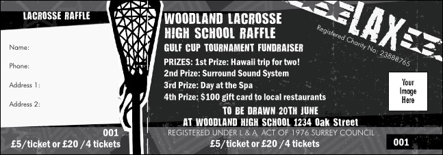 Lacrosse Stick Raffle Ticket Product Front