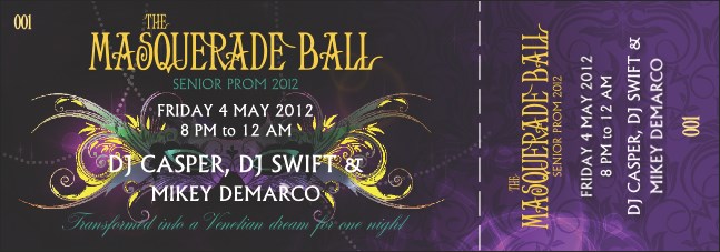 Masquerade Ball Event Ticket