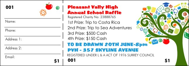 School Tree Raffle Ticket